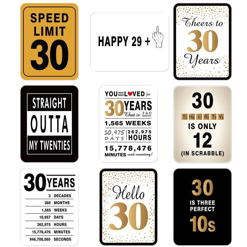 lot 9351 image: WERNNSAI 30th Birthday Party Decorations for Adults- 9PCS Wall Signs Happy Birthday Tags 30 Year Old Party Decor White Caution Logos on Door Windows Yard Garden Banner Party Supplies Picture Props for MenWomen