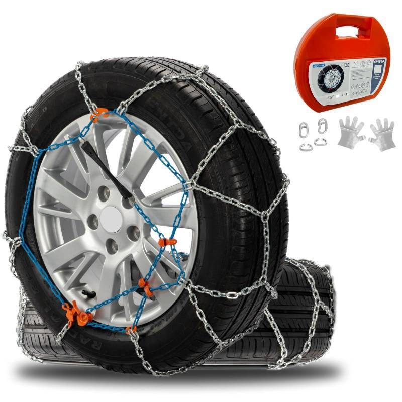 lot 9993 image: SNOCATENA Snow Chains for Cars, SUVs &amp Pickup Trucks Quick Fit, Easy Installation, Reusable Universal Tire Chains for Winter Emergency Traction (Set of 2)