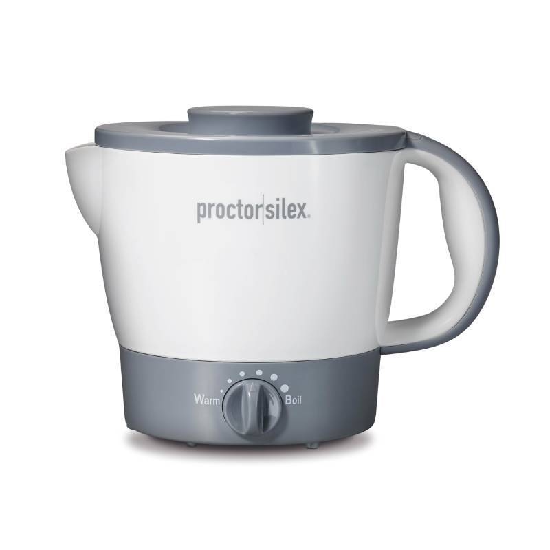 lot 1187 image: Proctor Silex 32oz Adjustable Temperature Hot Pot, Electric Kettle for Tea, Boiling Water, Cooking Ramen, Noodles and Soup, PFAS-Free Nonstick Coating, White (48507MN)