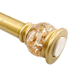 lot 3765 image: JZKaspar Shower Curtain Rod 27 to 86 Inch,1 Inch Diameter Shower Rod for Bathroom, No Drilling Tension Curtain Rod for Window, Adjustable Spring Tension Rod,No Drilling,No Rust,Gold - Retail $29