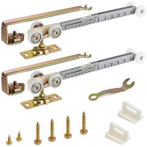 lot 3767 image: Sliding Pocket Door Bi-Directional Soft Close Rollers Kit with 1 O.D. Ball Bearing Wheels, Compatible with 100, 134F, 138F, 2610F Series Track, Fit Johnson PN#1062 Hardware Kit, 2 Pack - Retail $27