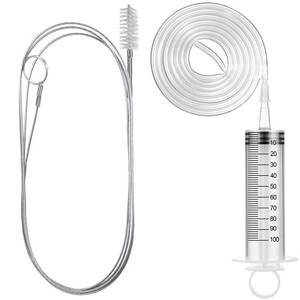 lot 3768 image: Gisafai 3 Pcs 59 Refrigerator Cleaning Kit with 100 ml Syringe Compatible with Water Line for 1.5m Flexible Refrigerator Scrub Brush Flexible Feeding Tube Brush for Ice Maker Dispenser - Retail $10