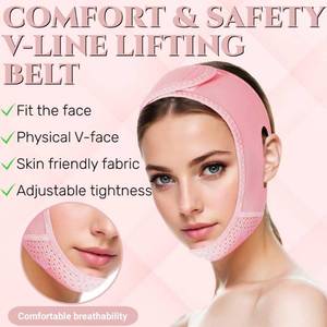 lot 3779 image: ROWMATE V Line Lifting Mask Chin Strap for Sleeping, V Line Lifting Mask for Women,Jaw Exerciser Medium,Pink - Retail $7