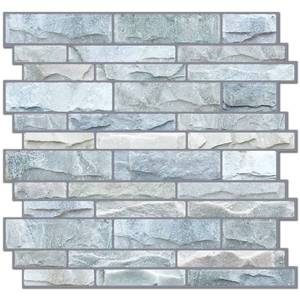 lot 3791 image: STICKGOO 10-Sheet Peel and Stick Backsplash, 12X12 Self Adhesive Wall Tiles, Stick on Backsplash for Kitchen &amp Bathroom (Cultured Stone Look, Thicker Design) - Retail $44