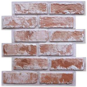 lot 3792 image: 3D Peel and Stick Brick Wall Panels 10 Pack 11.8x11.8 Faux Brick Tiles Thin PVC, Paintable, Waterproof Small Brick Design for Kitchen Backsplash, Accent Walls, Fireplace, RV - Retail $6,826