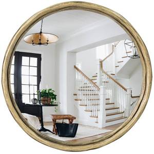 lot 3801 image: GIFTTROVE 12 Hand-Forged Antique Gold Round Convex Mirror, Small Circle Wall Mirror with Thick Metal Framed, Round Decorative Wall Mirrors for Bathroom, Vanity - Retail $65