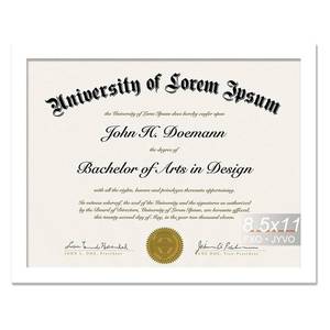 lot 3809 image: Fxojyvo White 8.5 x 11 Frame Display 8.5 by 11 Document Certificate Diploma Wall and Tabletop - 1 Pack - Retail $7