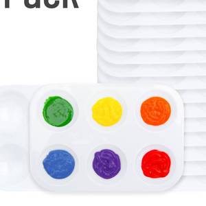 lot 3811 image: Mr. Pen- Plastic Paint Palette, 17 Pack, 6 Wells, White Rectangular Paint Tray Palette for Painting, DIY Craft - Retail $5