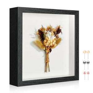 lot 3824 image: MUXIUNT 11x11 Shadow Box Picture Frame Display Case with Soft Linen Back-Thickened Panel,Large Black Deep Shadow Box Frame 11x11 for Graduation Flower Medal Pet Photo Craft Memorial Gift - Retail $17