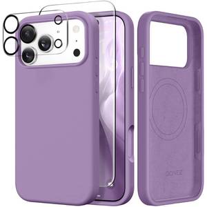 lot 3832 image: GONEZ Magnetic for iPhone 17 Pro Max Case, Compatible with MagSafe, Screen Protector  Camera Lens Protector, Liquid Silicone Anti-Scratch Shockproof Protective Phone Case 6.9 inch, Light Purple - Retail $16