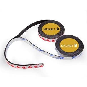 lot 3835 image: AB Paired Magnetic Tape with Adhesive Backing, (10ft x 0.5 in x 2 Pack) Flexible AB Magnets Strips for DIY Closure Craftings, a b Magnet Match to Use - Retail $10