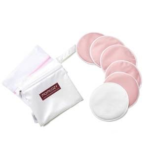 lot 3866 image: Momcozy Reusable Breast Pads 6 Count, Ultra Thin Washable Nursing Pads, Come with Dry & Wet Separation Bag  Wash Bag - Retail $13