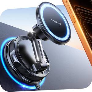 lot 3890 image: TORRAS 2026 Vacuum for Magsafe Car Mount 98LBS Strongest Suction &amp Ultra Magnet  Magnetic Phone Holders for Your Car, 360° Adjustable Car Phone Holder Mount for iPhone 17 Pro Max 16 15 14 13 12 - Retail $29