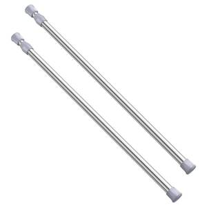 lot 3894 image: AIZESI Spring Tension Curtain Rod Short Tension Rod (Silver,12 to 19-2Pcs) - Retail $9