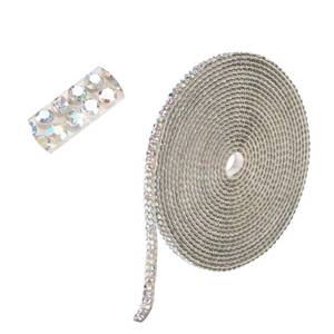 lot 3896 image: MECCANIXITY Rhinestone Strips,3 Yard 0.2 Inch Adhesive Rhinestone Ribbon Bling Rhinestone Tape for for DIY Crafts, Party Car Phone Decorations,White AB - Retail $7
