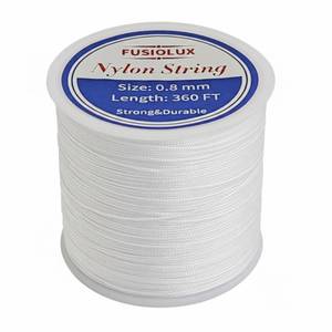 lot 3905 image: 0.8mm Nylon Cord for Bracelet Making, Strong Non-Stretch Craft String for Braiding, Colorfast Nylon Braided Thread for DIY Bracelets, Macrame, Keychains, Dream Catchers (White) - Retail $7