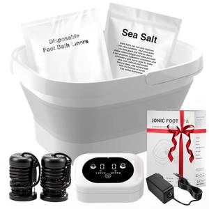lot 3943 image: Ionic Foot Bath Detox Machine,Foot Detox Foot Bath Soak Tub with 2 Arrays,80 Disposable Foot Spa Liners,Detox Sea Salt,Folding Foot Spa Bucket,Home Salon-Level Foot Soaking Tub - Retail $80