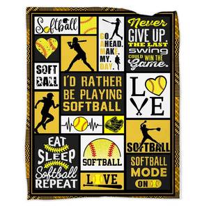 lot 4058 image: Softball Blanket 50x60 Softball Gift Blanket Super Soft Warm and Comfortable Throw Blanket for Fall Winter Spring All Season - Retail $21