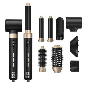 lot 4061 image: 8 in 1 Blow Dryer Brush, Hot Air Styler with Detachable Blow Dryer, Hair Dryer Brush &amp Volumizer, Air Wrap Hair Styler Multi Styler Set Curl, Dry, Straighten, Smooth, 3 Heat Settings - Retail $80