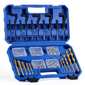 lot 4063 image: Orion Motor Tech 172pc Thread Repair Kit, Metric Helicoil Repair Kit with HSS Drill Bits Taps Inserts Breakoff Installation Tools, Auto Rethreading Restorer Tool Kit in M5 M6 M8 M10 M12 Sizes - Retail $30
