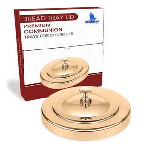 lot 4070 image: Steadfast Selections (Bread Tray Lid) Gold Premium Communion Trays for Churches  Stainless Steel Communion Ware Set, Supplies  40 Cup Tray - Retail $30