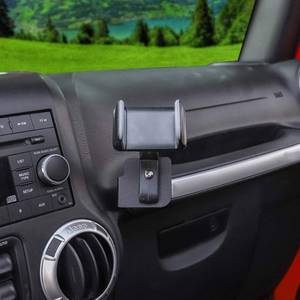 lot 4073 image: JeCar Multi-Functional JK Phone Holder, 2 in 1 Phone & Walkie Talkie Bracket for Jeep Wrangler 2011-2018 Jeep Wrangler JK JKU, Gray - Retail $15