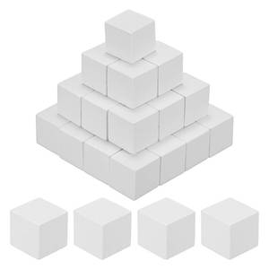 lot 4075 image: M METERXITY DIY Wooden Cube, 0.6 Inch(1.5 Cm) Colored Natural Wood Blocks for Crafts Making Puzzle GamesWeddingHome DecorDiceBuilding, Square Blank Block White - Retail $10