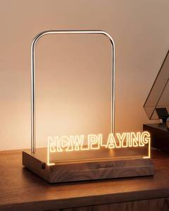lot 4088 image: Onmiwod Light Up Now Playing Vinyl Record Stand, Vinyl Record Holder with Adjustable Warm White Lights, Wooden Acrylic Holder for Record Album Display and Storage, Accessories Gifts for Record Lovers - Retail $27