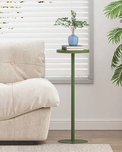 lot 4095 image: TUTOTAK Tall Round Side Table, Small End Table, Drink Table, Pedestal Side Table, livingroom, Olive Green TB01BOG065 - Retail $30