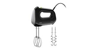 lot 4096 image: Braun Multimix 2 Hand Mixer Black - beaters, dough hooks, accessory bag - Retail $60