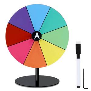 lot 4108 image: Airpark Prize Wheel Dry Erase 8 Inch Spinning Wheel for Prizes All Metal Tabletop Roulette Wheel of Fortune for Party Birthday Wedding Housewarming Christmas New Year Graduation and Carnival Games - Retail $9