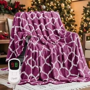 lot 4120 image: Homemate Heated Blanket Electric Throw - 50x60 Heating Blanket with 10 Fast Heat Levels 8 Hours Auto Off Soft Cozy Flannel Over-Heated Protection ETL Certification Keep Warming in Home - Retail $34