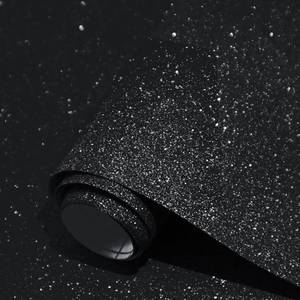 lot 4133 image: Kitico Glitter Black Wallpaper 17.7x78.7 Self-Adhesive Peel and Stick Decorative DIY Decoration - Retail $9