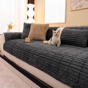 lot 4158 image: ECAPTROD Washable Pet-Friendly Couch Covers for Dogs Fuzzy Pet Sofa Covers Dog Couch Blankets and Cushion Covers for Sofa - Retail $16