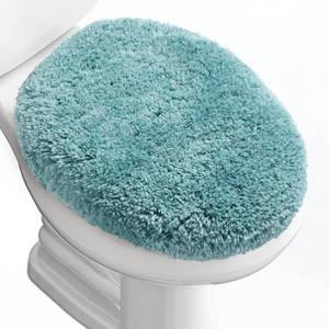 lot 4159 image: Baahrnom Luxury Soft Microfiber Toilet Lid Cover Machine Washable Solid Toilet Seat Cover 17.5 x 15 Adjustable Rubber Backing Fits Most 16-17.5 L x 14-16 W Round Oblong and Elongated Toilet Seat - Retail $18