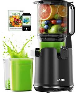 lot 4161 image: Cold Press Juicer, 5.3 Extra Large Wide Mouth, Aeitto Slow Juicer Machines, High Juice Yield, Fit Whole Vegetables &amp Fruits, Professional Juice Extractor Machine,Self Feeding, Easy to Clean MISSING BASE
