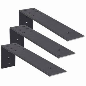 lot 4163 image: WEKIS 12 Inch Countertop Support Bracket, 3 Pack Solid Iron Steel Heavy Duty Hidden Floating L Shelf Brackets, Shelving Support Metal Hardware for Mantel Granite Countertop - Retail $50