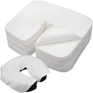 lot 4170 image: 300 Count Disposable Face Cradle Covers, Medical-Grade, Ultra Soft, Luxurious, Non-Sticking Massage Face Covers, Headrest Covers for Massage Tables & Massage Chairs - Retail $28