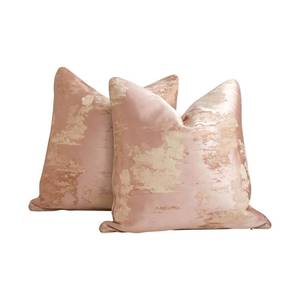 lot 4174 image: COSPIECE Decorative Jacquard Throw Pillow Covers 20x20 Inches Set of 2 Rose Gold Square Couch Pillow Covers with Cloud Pattern for Sofa, Bed, Living Room - No Insert - Retail $25
