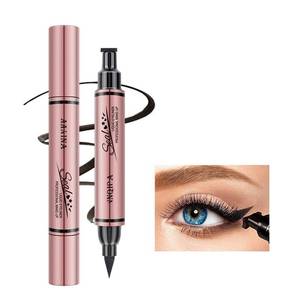 lot 4178 image: Jumbo Dual Ended Eyeliner, High-Capacity Liquid Black Winged Cat Eye Stamp & Liner Pen, Waterproof Makeup Tool for Women - Retail $7