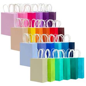 lot 4194 image: qiqee 48PCS Medium Gift Bag with Handles Bulk 11x5x8 Gift Bags 24 Different Senior Color Bags Multiple Uses (Medium Size) - Retail $21