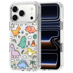lot 4216 image: MOSNOVO for iPhone 17 Pro Case  Military Grade 6.6ft Drop Tested  Camera Control  Clear with Dinosaur Land Design - Retail $20