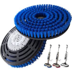 lot 4225 image: HXZIYI Steam Mop Pads Replacement Brush Head for Shark Steam and Scrub Mop S7000S7001S8201s7201 Series Brush Heads with Nylon Bristles, Deep Clean Hardwood & Tile Floors, Scratch-Free Polish(Blue) - Retail $26