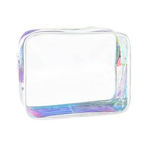 lot 4229 image: TotePrint Neon TSA Approved Clear Toiletry Pouch, 7x2.3x4.7 Size, PVC Travel Makeup Bags for Toiletries, Transparent Cosmetic Bag for Women and Men Small (B127-D1199-1) - Retail $7