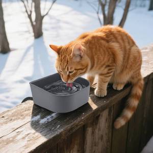 lot 4231 image: Billionchains Hanging Heated Water Bowl for CatsRabbitsChickenDogs, 34 OZ Thermal-Bowl Heated Small Water Dish for Outdoor Animals Hang on Cage - Retail $19