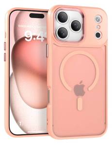 lot 4263 image: IAIYOXI Magnetic Case for iPhone 16 Pro Max MagSafe Compatible - Translucent Matte Slim Thin Shockproof Protective Cover for Women, Men, and Girls, Compatible with iPhone 16 Pro Max, Pink - Retail $5