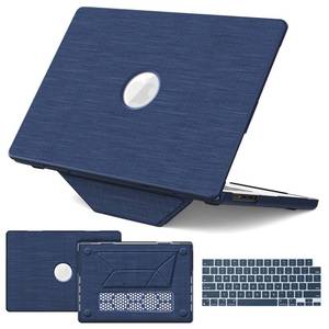 lot 4269 image: KAIJIAbox Compatible for MacBook Pro 16 Inch Case 2026-2021 M5 M4 M3 M2 M1 ProMax, Foldable Stand  Keyboard Cover  Mouse Pad  Plastic Hard Shell Woven Fabric  Closes Seamlessly, Navy - Retail $37