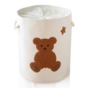 lot 4289 image: INough Large Laundry Basket Tall Baskets Storage for Dirty Clothes, Toys Storage Bins Baby Hamper 58L Clothes Hamper Blanket Basket Baby Toys Organizer for Nursery Bedroom Living Room Decor, Bear - Retail $20