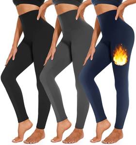 lot 4291 image: 3 Pack Fleece Lined Leggings Women High Waisted Warm Winter Yoga Pants for Women Thermal Running Workout Leggings SmallMedium - Retail $19