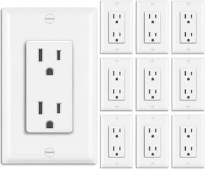 lot 4005 image: Bestten Standard 15A Outlet White 10pk
